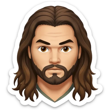 jason mamo long hair from Games of throne character face only younger sticker