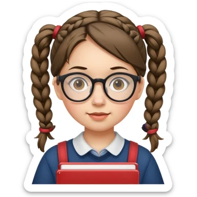 учениця дівчинка з хвостиками sticker