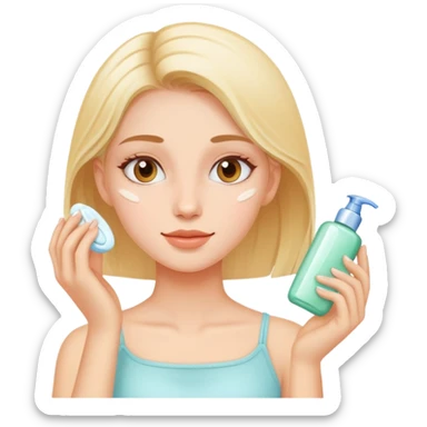 girl doing her skincare sticker