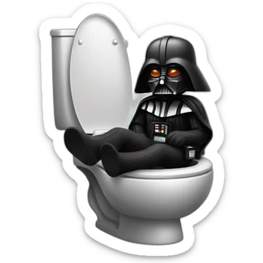 Dark vador seated on toilet sticker