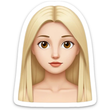 Blanca con pelo lacio  sticker