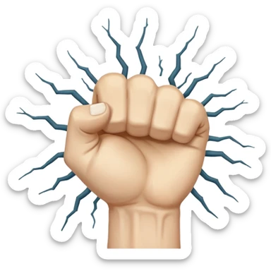 a fist shaking profusely sticker