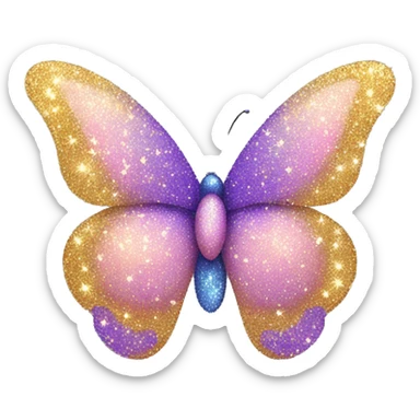 Glitter butterfly sticker
