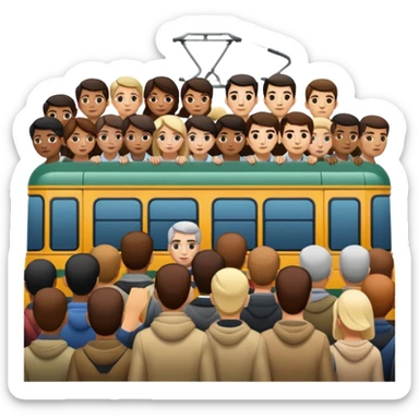 Crowded tram sticker