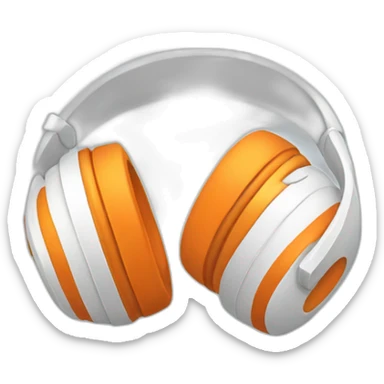 white and orange headphone sticker