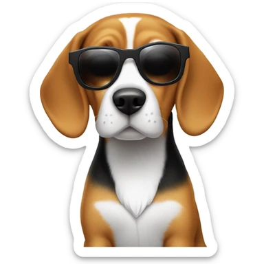 Beagle con capucha y gafas de sol sticker