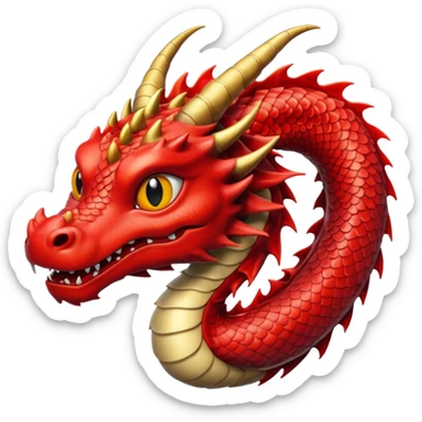 Dragon Japonais Rouge et noir floqué UMAMI sticker