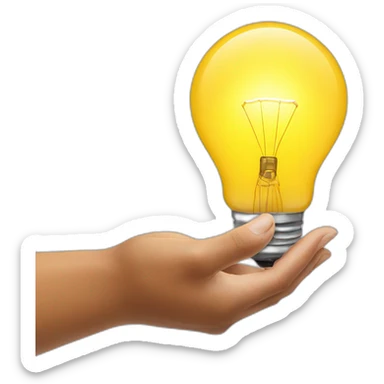 hand grabbing a light bulb sticker