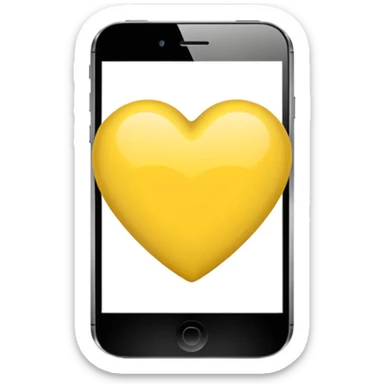 Fusiona un corazón de iPhone de color amarilla con color negro otro como el tercero pero sin el rabo de arriba sticker