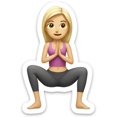 Mujer rubia haciendo yoga  sticker