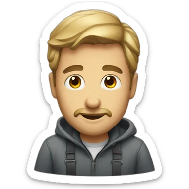 man trusting charity sticker