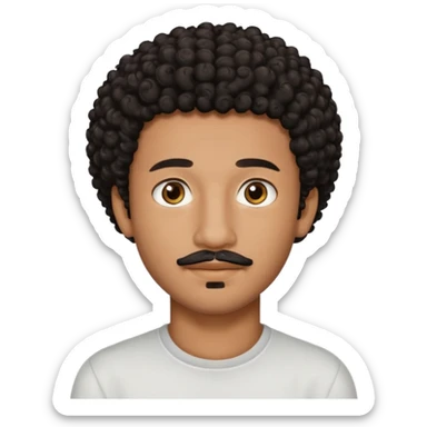 Am I black?Am I black?black curly hair brown eyes 20 years old thin mustache goatee  sticker