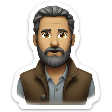 portrait of a bearded man sticker