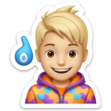 🩵A kid wear crazy on tv. sticker