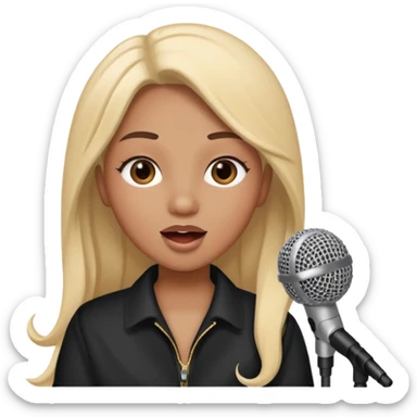 Gonemili Grace, avec micro qui chante sticker