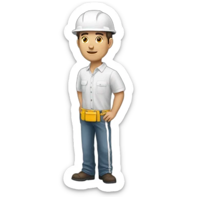 arquitecto con casco blanco  sticker