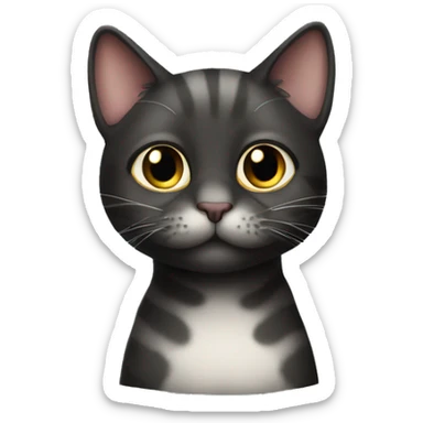 dark taby cat (not fat, big eyes) being silly sticker
