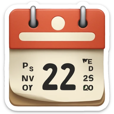 calendar date 22 of november sticker