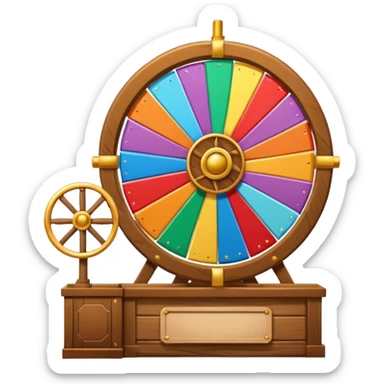 wheel of fortune, large, at booth, no ship wheel sticker