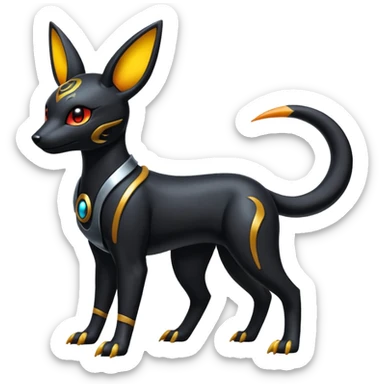 Futuristic Umbreon-Houndoom-Genesect-Torracat-Pokémon-Fakémon-hybrid-creature sticker