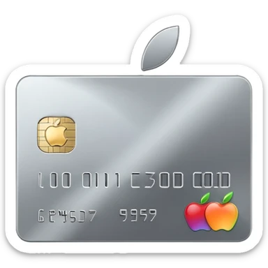 Shiny silver Apple credit card sticker
