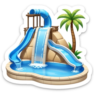 water pool with waterslide sticker