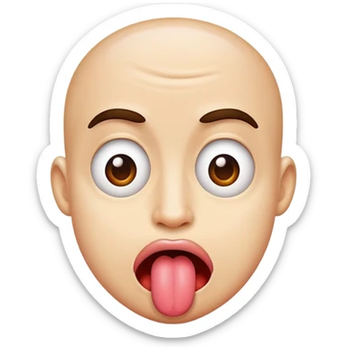 silly face with tongue out and crossed eyes sticker