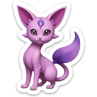 Purrloin-Espeon-Skitty-Pokémon-Fakémon-hybrid-creature (full body) sticker