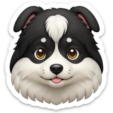 Chien noir avec poitrail blanc sticker