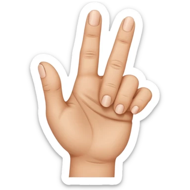 create hand middle finger only down the rest are up sticker