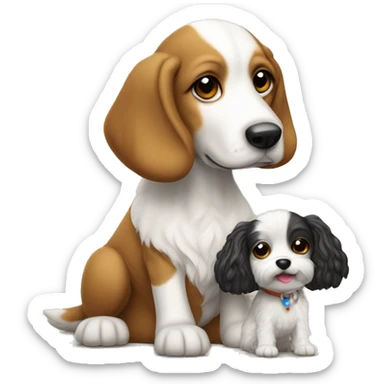 cigueña blanca boland con un cachorro en el pico sticker