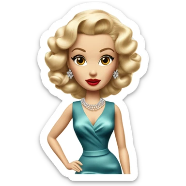 1940's blonde Barbie glamorous Hollywood actress  sticker