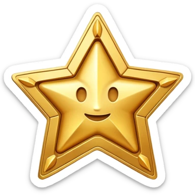 A cute 3D Stylized icon of Star Ticket for game sticker