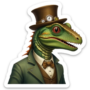 cinematic steam-punk -  hieronymus bosch phantasmagoric mutated creatures - hybrids of human and reptiles sticker