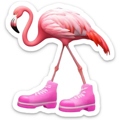 pink flamingo with tapping dance shoes ￼ sticker