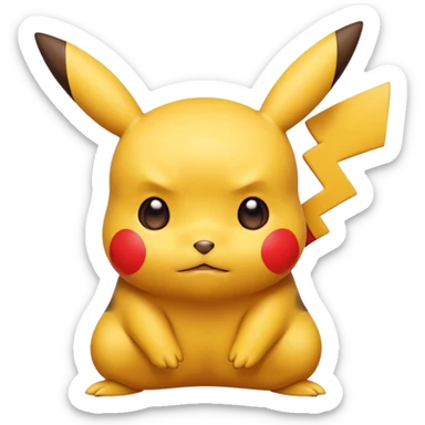 Un Pikachu rouge qui et triste sticker