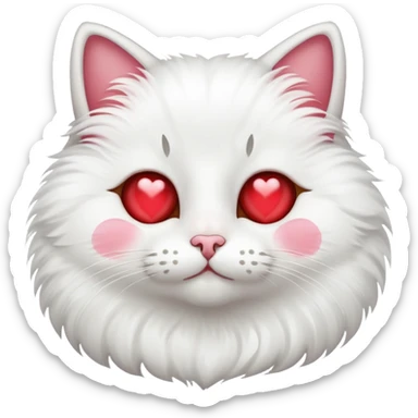 Cat with heart eyes no nose sticker