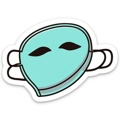 minimalist black superhero eye mask sticker