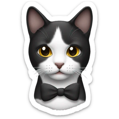 Black andwhite cat wih mustach sticker