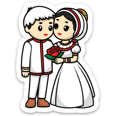 Russian and Mexican couple kissing sticker