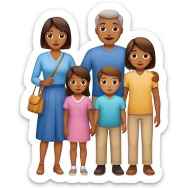 Grown family with two kids sticker