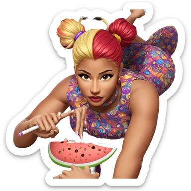 girl in colorful dress sticker