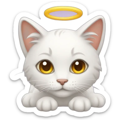 angel cat sticker