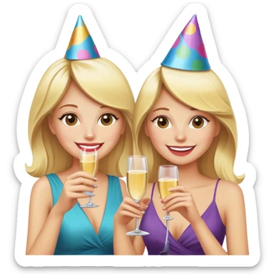 Divorce day celebration blonde women jumping  sticker