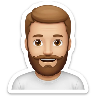 bearded man in white t shirt sticker