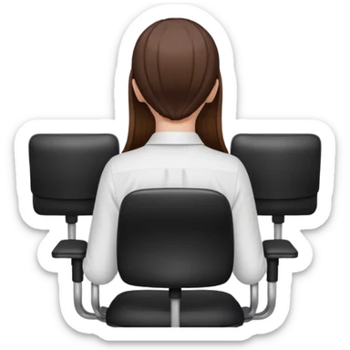 Woman from Back of head sitting on an office chair sticker
