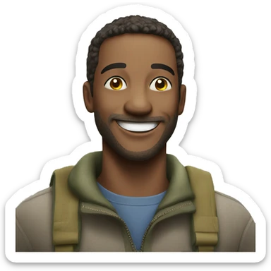 happy man outdoors smiling sticker