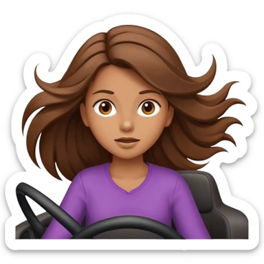 Girl driving hair blowing sticker
