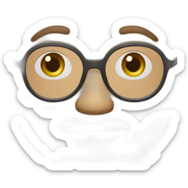 Almost bald 40-year-old man with beard and glasses sticker