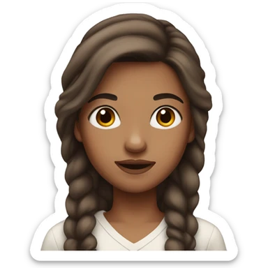 A girl with brown hair and not very black eyebrows  sticker